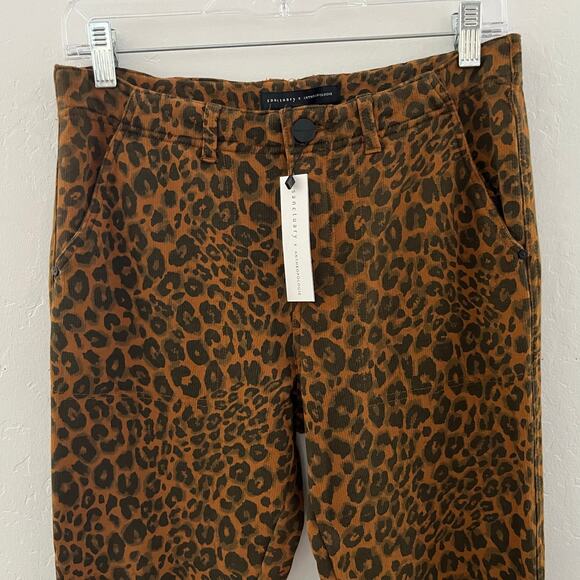 Sanctuary x Anthropologie Leopard Print Zip Ankle Jogger Pants Stretch XS NWT - Picture 3 of 13